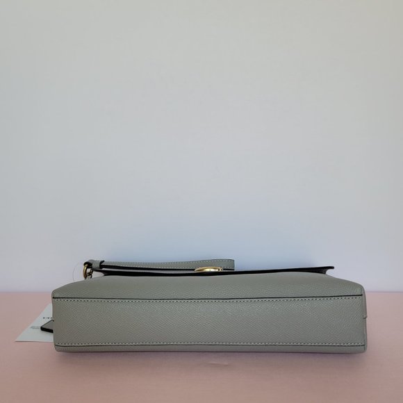 COACH Wyn Crossgrain Leather Clutch Wristlet- Dove Grey⭐ - Picture 9 of 16